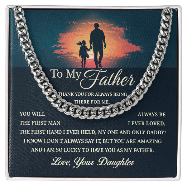 To My Father, From Daughter | Cuban Link Chain