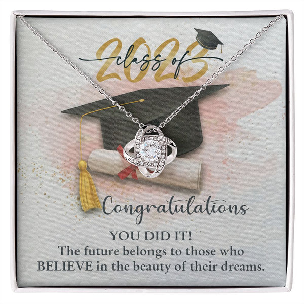 Gift Set - Class of 2023 Graduate, Congratulations! Love Knot Necklace