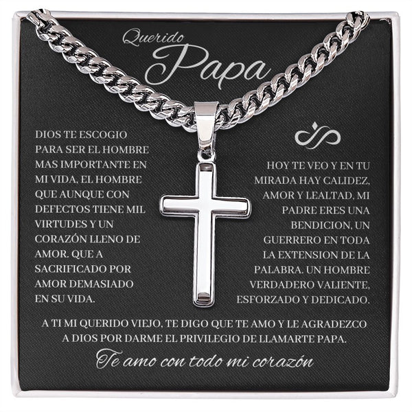 Querido Papa - Cuban Link Chain with Cross