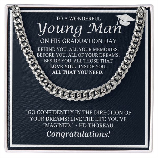 Gift Set - To A Wonderful Young Man on His Graduation | Cuban Link Chain