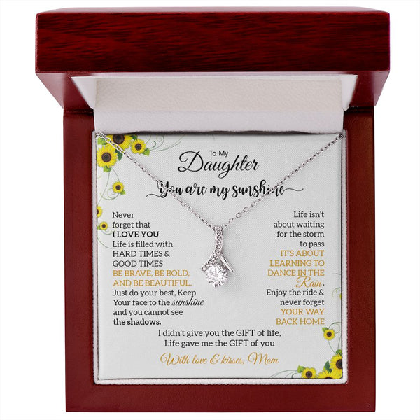 Gift Set - Alluring Beauty Necklace with Sentimental Message to My Daughter - Free Gift Box Included