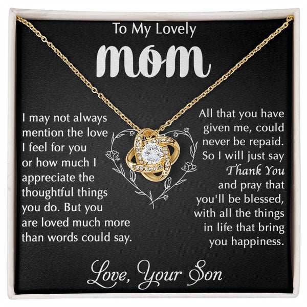 Gift Set - To My Lovely Mom | Love Knot Necklace