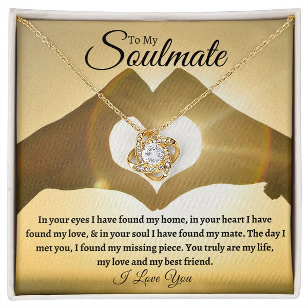 Gift Set - To My Soulmate, In Your Eyes  | Love Knot Necklace