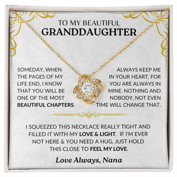 Gift Set - To My Beautiful Granddaughter From Nana | Love Knot Necklace