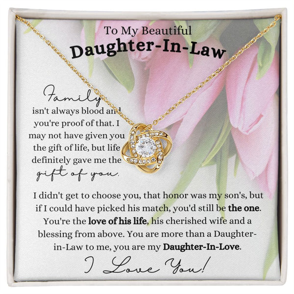 Gift Set - To My Beautiful Daughter-in-Law | Love Knot Necklace