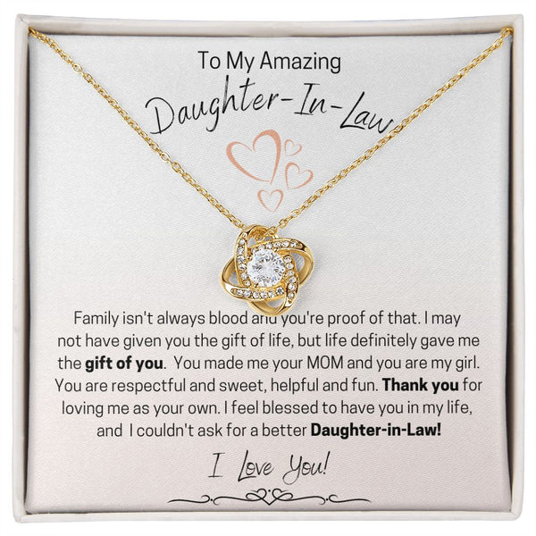 Gift Set - To My Amazing Daughter-in Law | Love Knot Necklace
