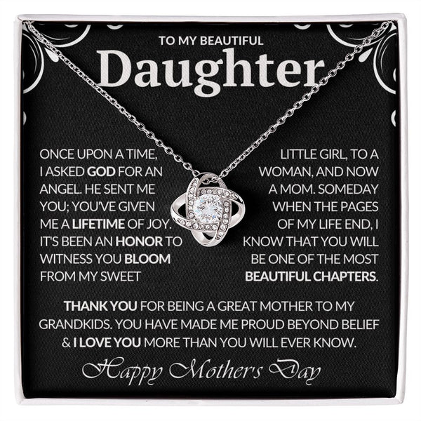 Gift Set - To My Beautiful Daughter | Love Knot Necklace