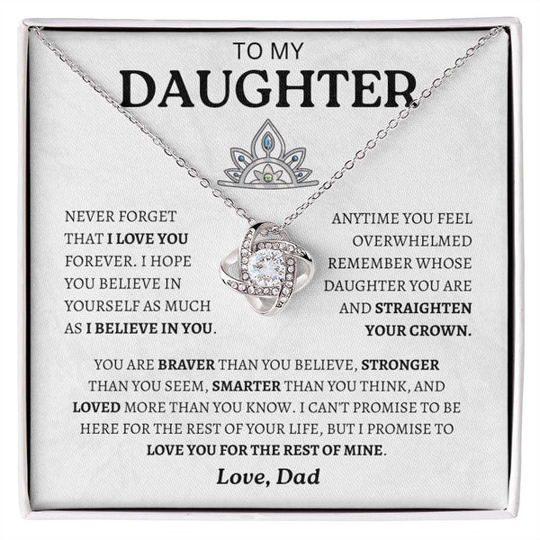 Gift Set - To My Daughter Straighten Your Crown Love Knot