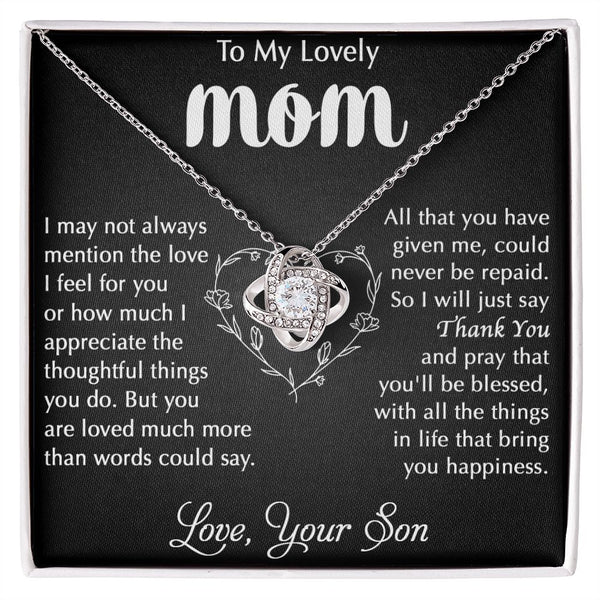 Gift Set - To My Lovely Mom | Love Knot Necklace