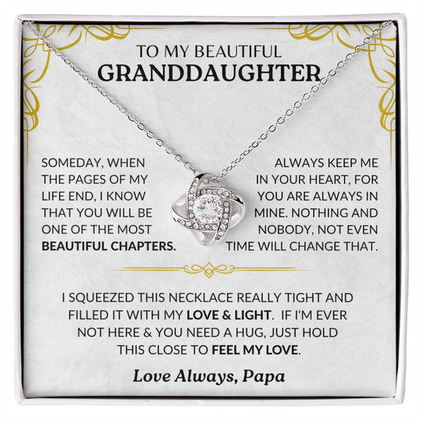 Gift Set - To My Granddaughter From Papa | Love Knot Necklace