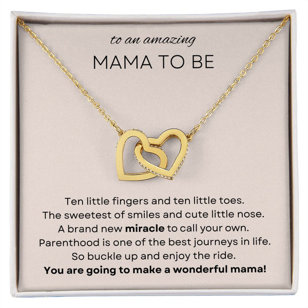Gift Set - To An Amazing Mama to Be | Interlocking Hearts Necklace