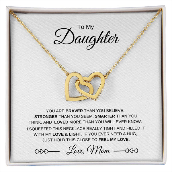 Gift Set - To My Daughter From Mom | Interlocking Heart Necklace