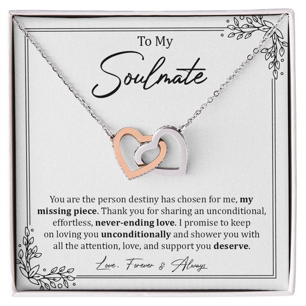 Gift Set - INTERLOCKING HEARTS NECKLACE FOR MY SOULMATE