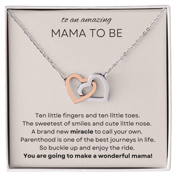 Gift Set - To An Amazing Mama to Be | Interlocking Hearts Necklace