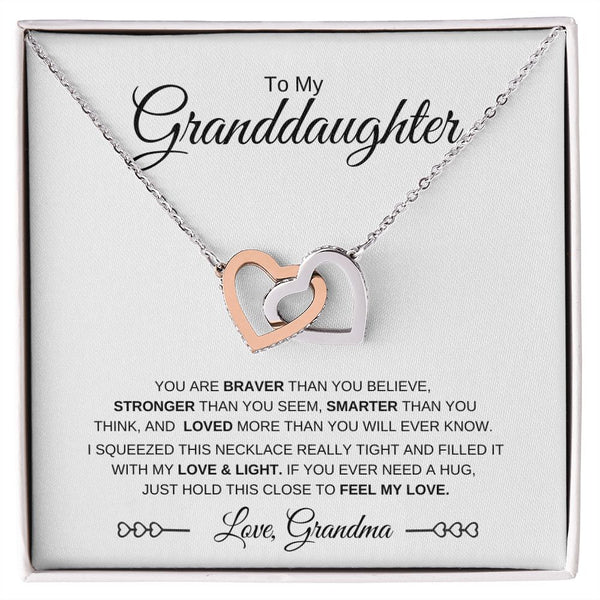 Gift Set - To My Granddaughter from Grandma | Interlocking Hearts