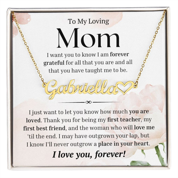 Gift Set - To My Loving Mom - Name Necklace W/ Personalization