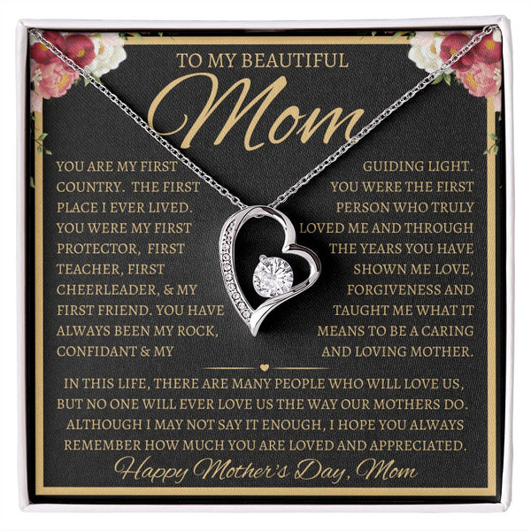 Gift Set - To My Beautiful Mom, My Guiding Light | Forever Love Necklace
