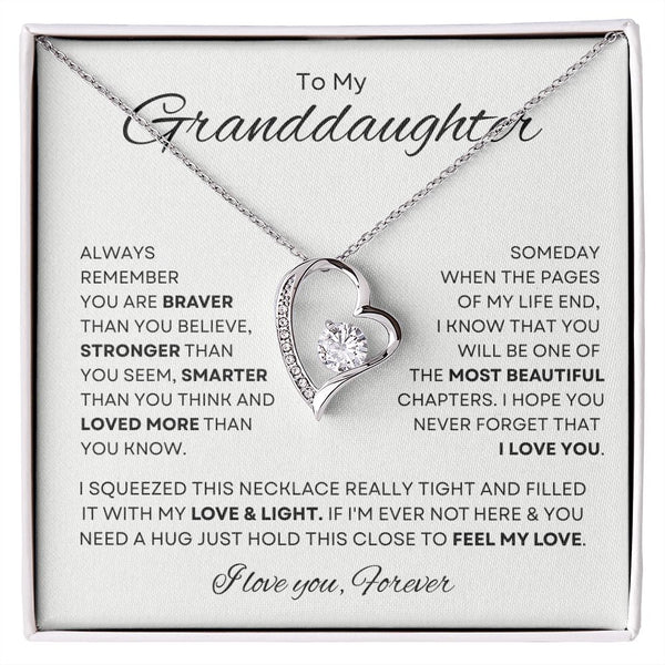Gift Set - To My Granddaughter, Always Remember | Forever Love Necklace