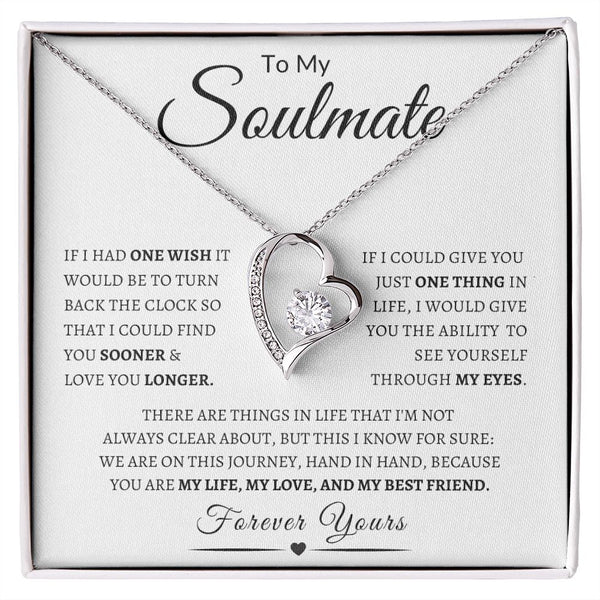 Gift Set - White Gold --To My Soulmate | The Forever Love Necklace