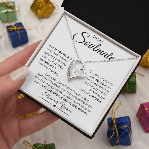 Gift Set - White Gold --To My Soulmate | The Forever Love Necklace